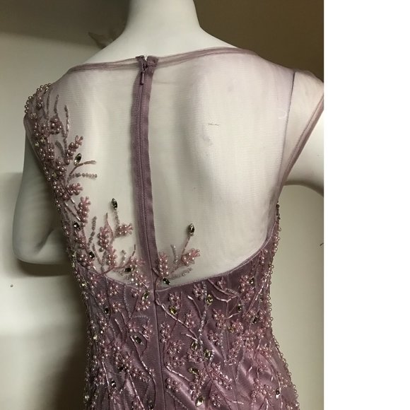 Le Chateau formal wedding bridesmaid gown dress embellished floral beaded tulle - Picture 11 of 13